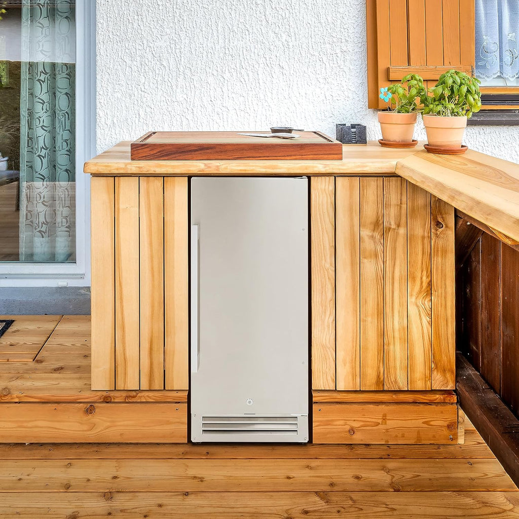 Beverage Refrigerator for Built-In or Freestanding and Indoor or Outdoor Use, Stainless Steel Construction with Reversible Door Drink Fridge Holds 96 Cans, 2.9-Cu.Ft., Metallic