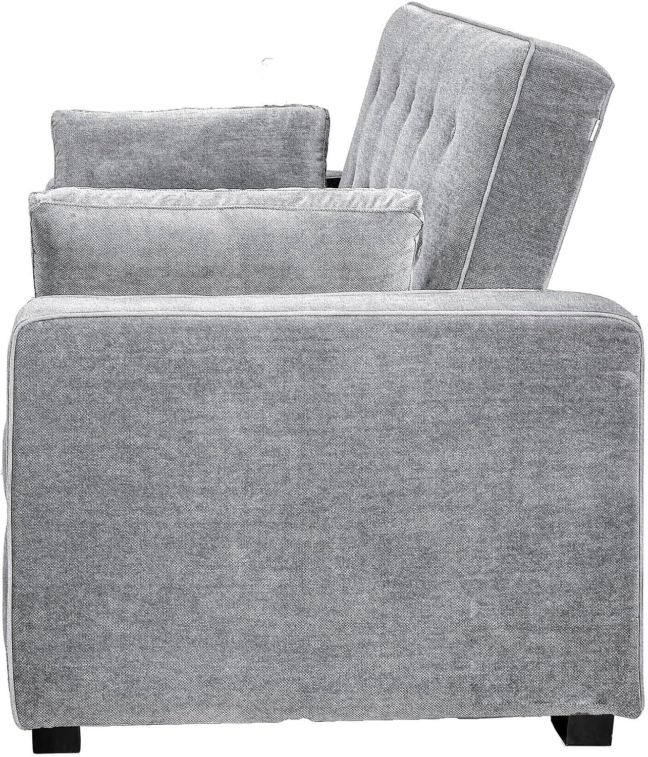 Serta Ainsley 72.6' Convertible Sleeper Sofa, Queen Size, Dreamcoil Comfort, Soft Woven Fabric, Light Grey