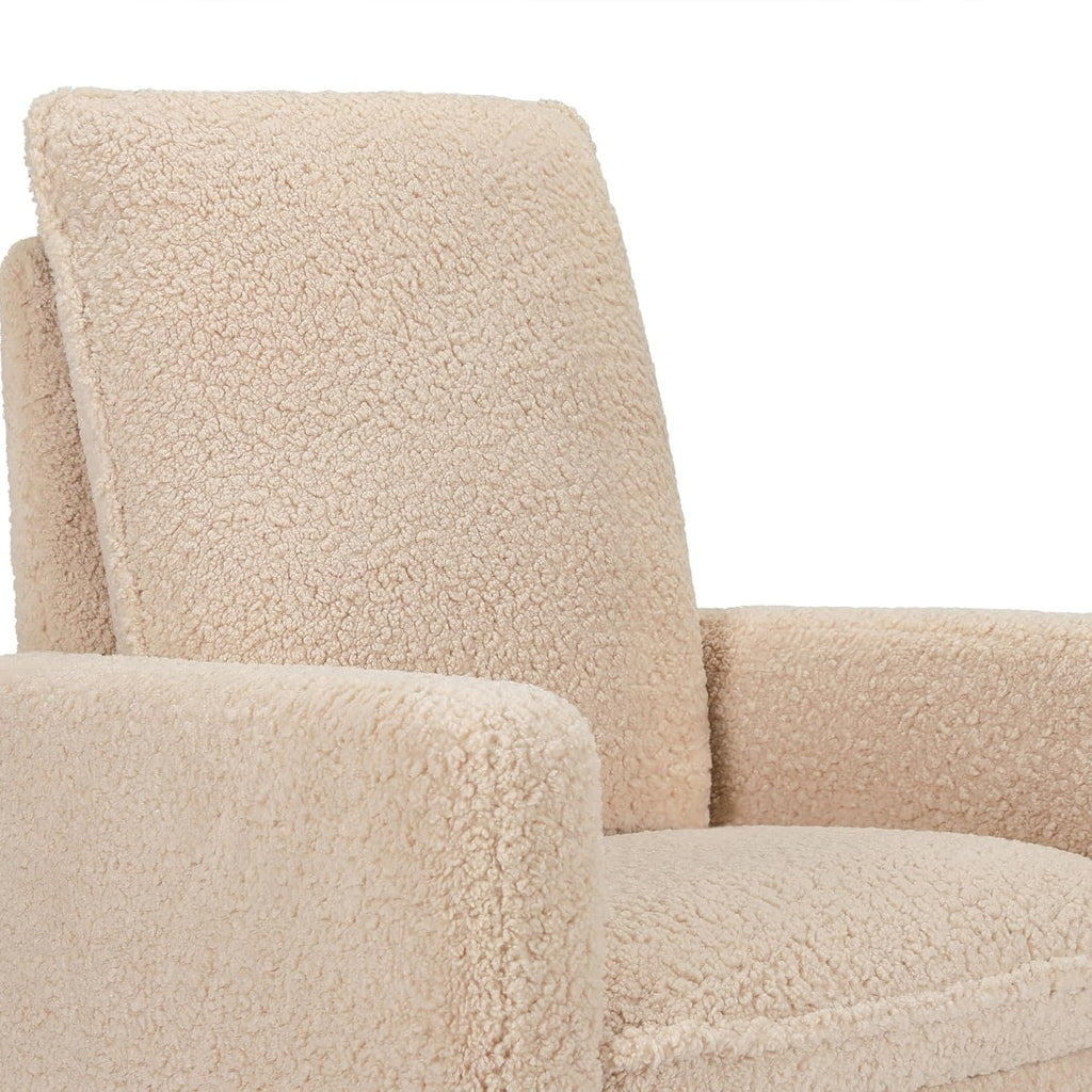 Babyletto Cali Pillowback Swivel Glider in Chai Shearling, Greenguard Gold and CertiPUR-US Certified