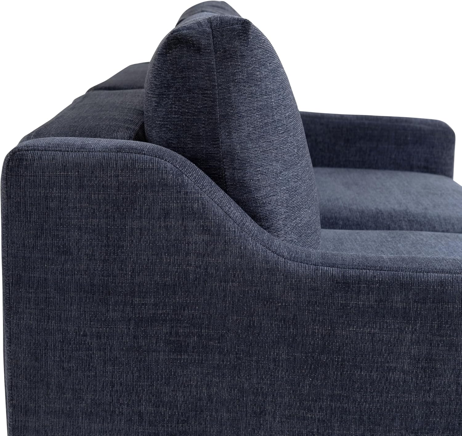 Serta Glendale 90.2' Queen Size Wall-Hugging Convertible Sofa, Dreamcoil Comfort, Chenille Fabric, Navy