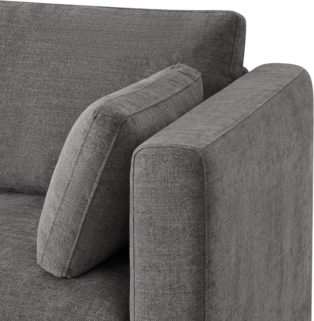 CHITA Oversized Modular Cloud Sectional Fabric Sofa Set, FSC Certified U Shaped Couch Reversible Chaise Modular Sectional Couch, 112 inch Width,5 Seat Modular Sofa Includes 2 Storage Ottomans, Grey