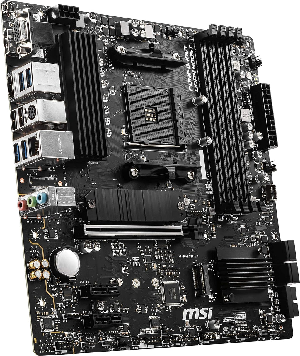 MSI B550M PRO-VDH ProSeries Motherboard (AMD Ryzen 5000, AM4, DDR4, PCIe 4.0, SATA 6Gb/s, M.2, USB 3.2 Gen 1, Wi-Fi, Bluetooth, D-SUB/HDMI/DP, Micro-ATX)