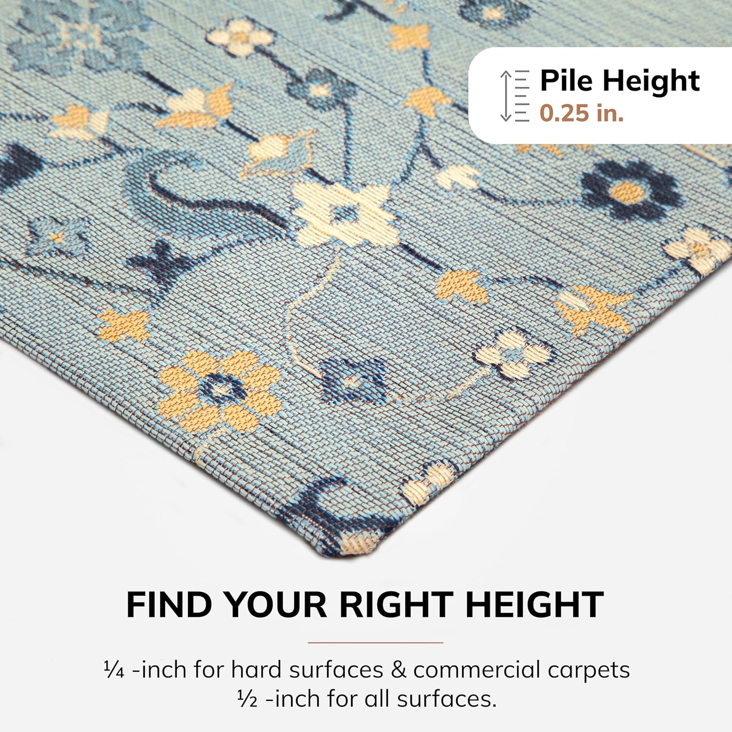 Anji Mountain Rug'd Office Chair Mat for Carpet & Hardwood Floor - Jacquard Woven, Anti-Slip Backing, Low Pile, Floor Protector Desk Chair Mat, Office Rugs for Rolling Chairs (Breeze - 36' x 48')