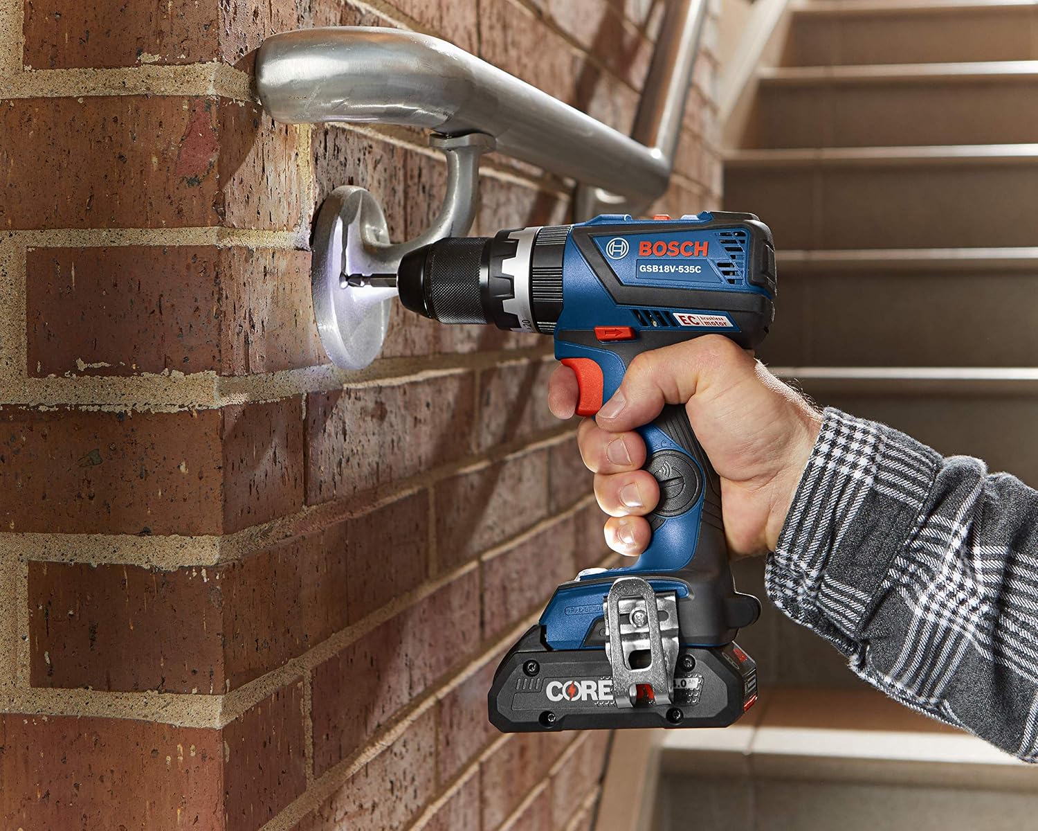 BOSCH GXL18V-251B25 18V 2-Tool Combo Kit with 1/4 In. and 1/2 In. Two-In-One Impact Driver, Compact Tough 1/2 In. Hammer Drill/Driver and (2) CORE18V 4.0 Ah Batteries