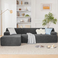 Weture 107' Modular Sectional Cloud Couch, Boneless couches Sponge sectionals for Living Room, High Density Sponges Sofa, Modular L-Shape with Chaise, Darkgrey