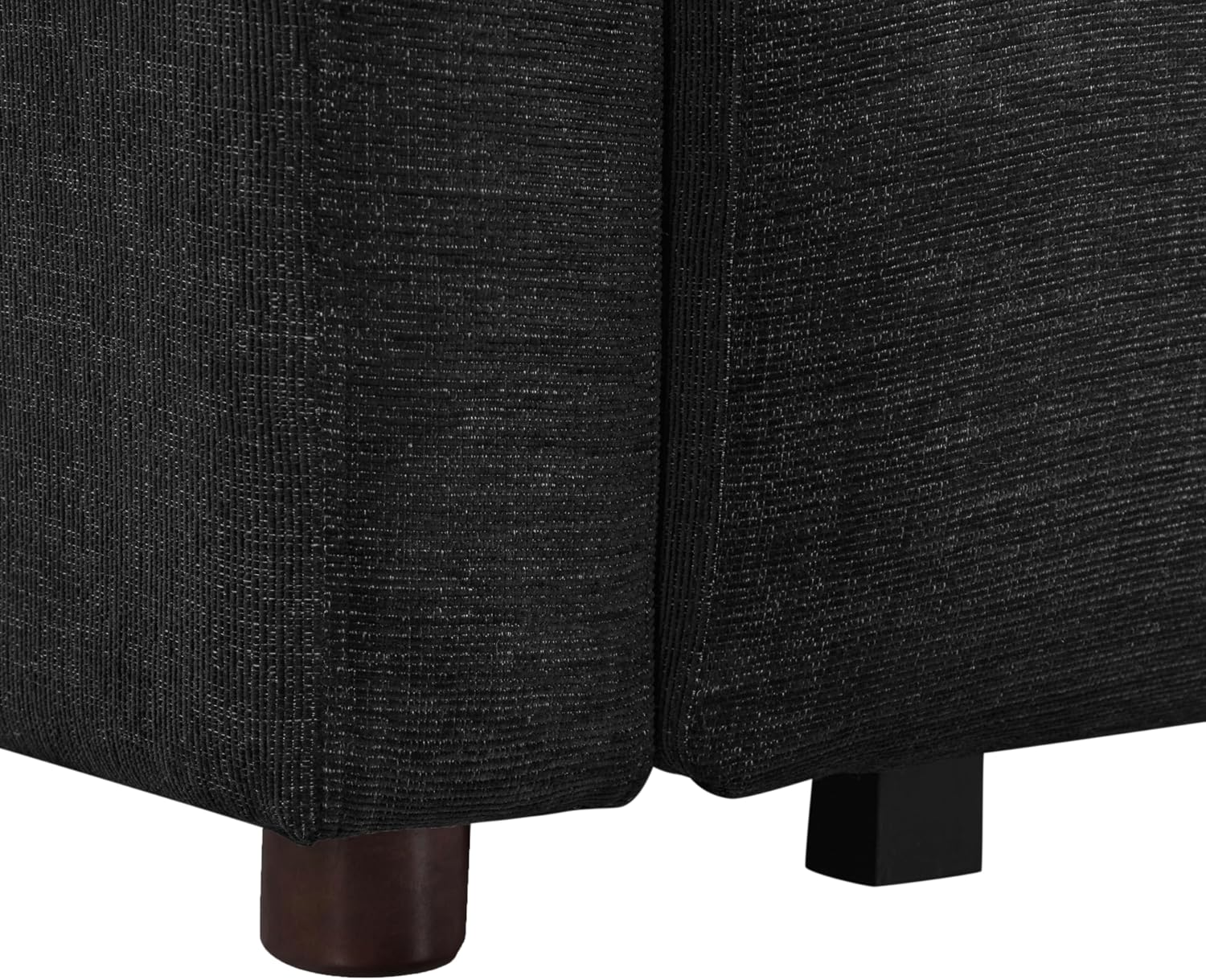 Serta Glendale 90.2' Queen Size Wall-Hugging Convertible Sofa, Dreamcoil Comfort, Chenille Fabric, Black
