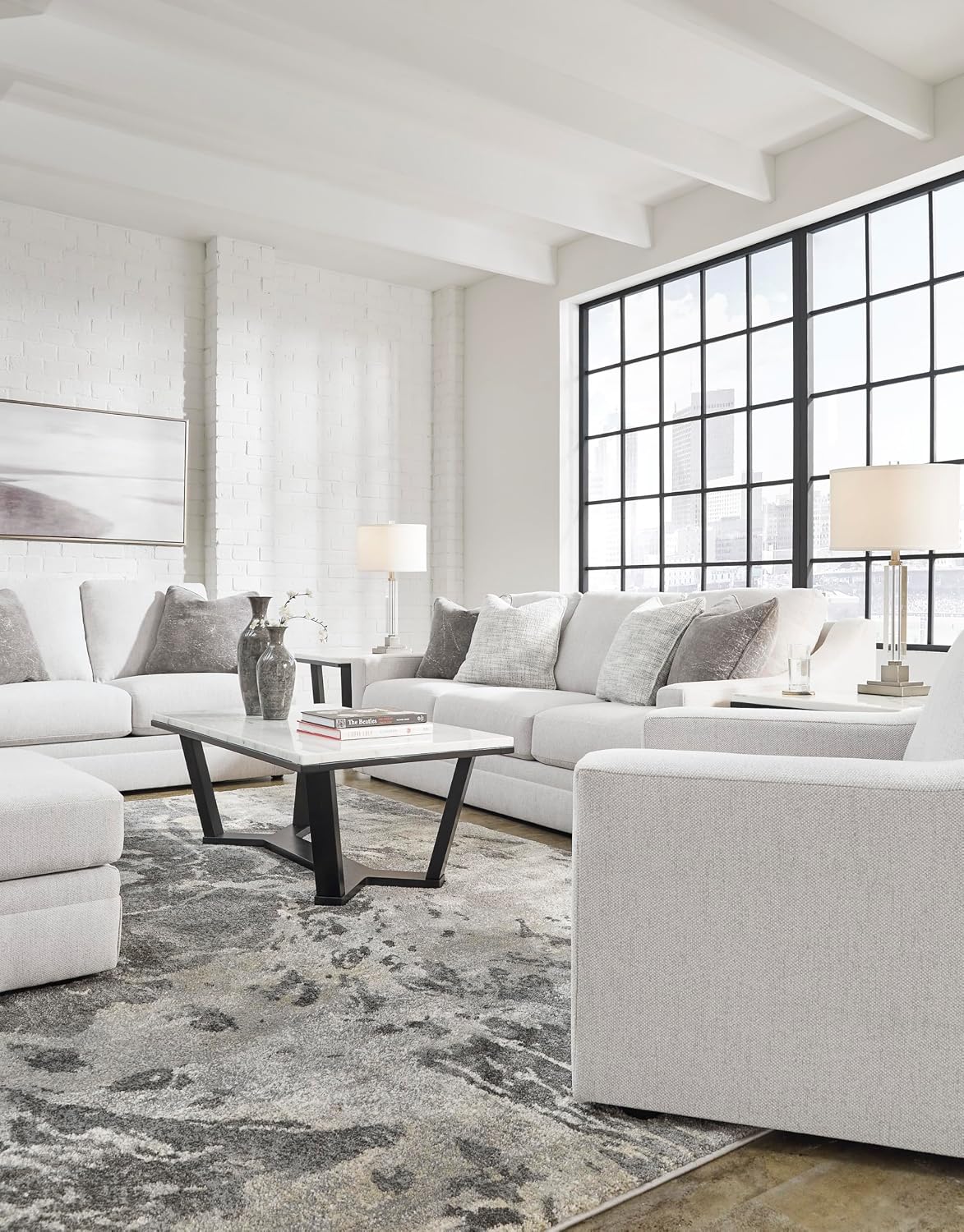 Signature Design by Ashley Maitelynn Contemporary Upholstered Chair with Non-Skid Legs, White