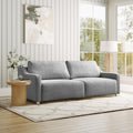 Serta Glendale 90.2' Queen Size Wall-Hugging Convertible Sofa, Dreamcoil Comfort, Chenille Fabric, Grey