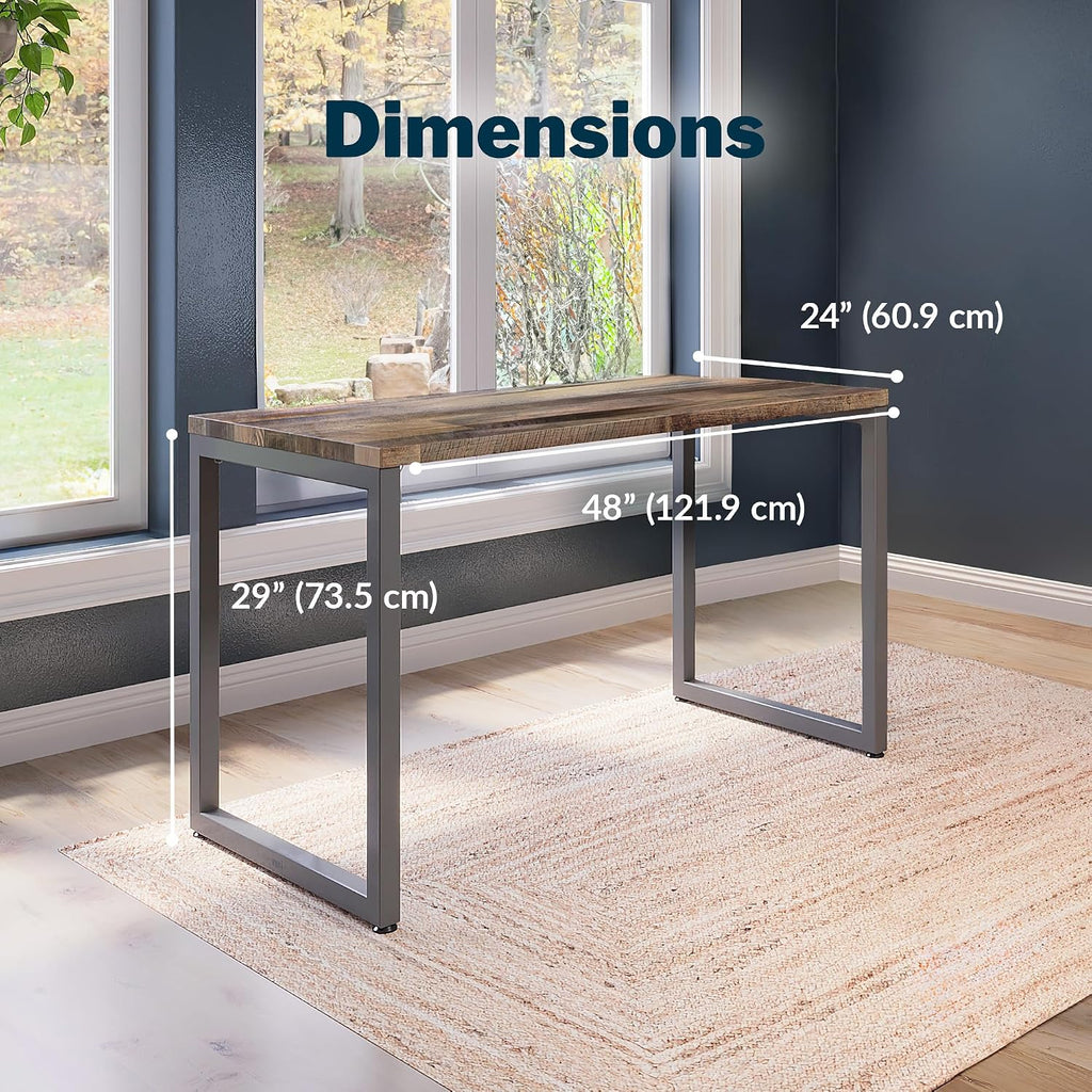 Vari Table 48x24 - Modern Computer Desk with Durable Laminate Finish and Slim Legs - Ideal for Gaming, Home, or Office - Stand-Alone Workstation or Corner Side Table - Reclaimed Wood