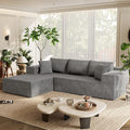 Homall 108' Modular Sectional Sofa, Boneless Couch with L-Shape Chaise, Cloud Couch with Deep Seat Upholstered, No Assembly Required for Living Room, Bedroom (Chenille, Grey)