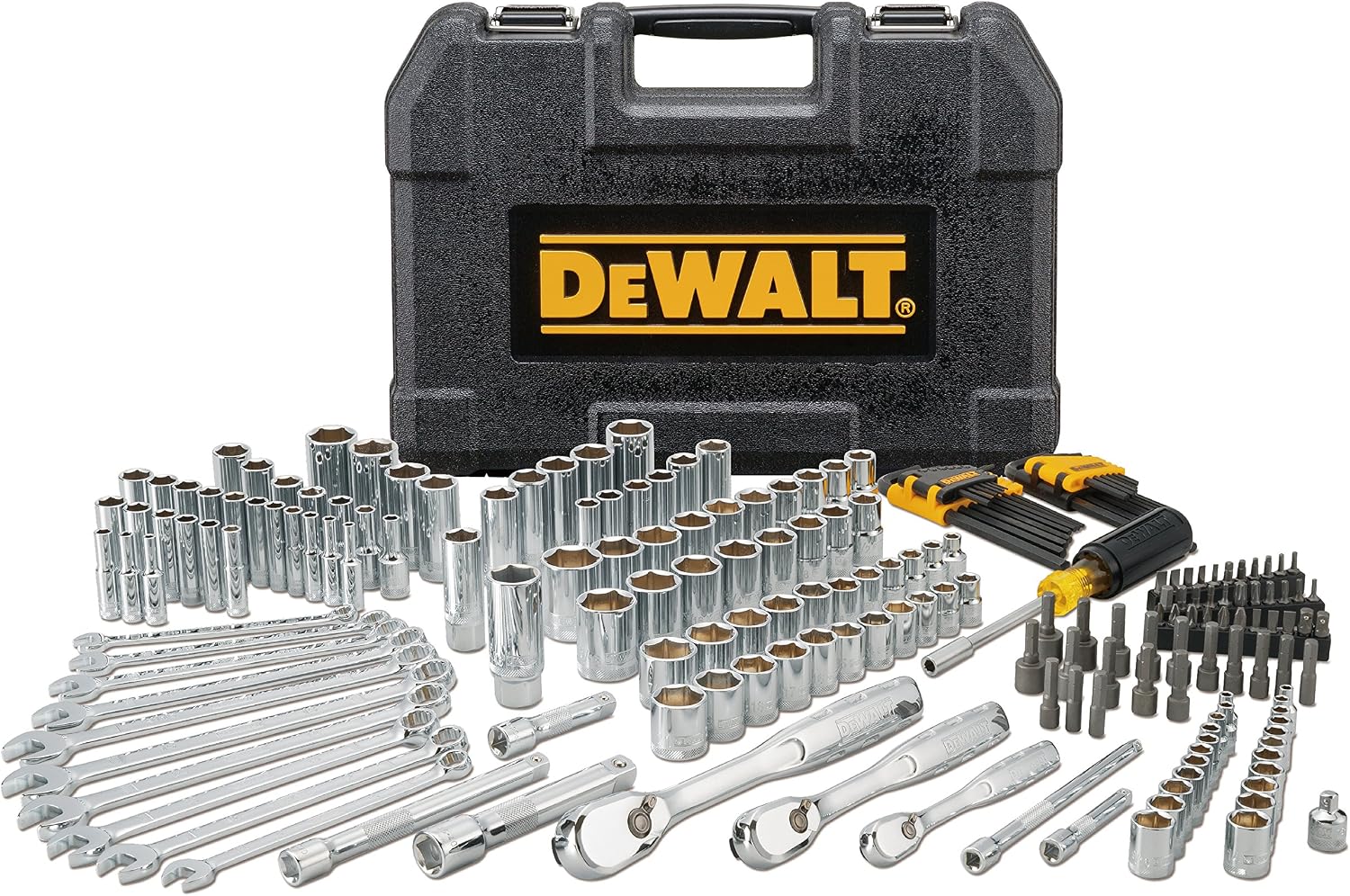 DEWALT Mechanics Tool Set, 205-Piece (DWMT81534) & 20V MAX Cordless Drill Combo Kit, 2-Tool (DCK240C2)