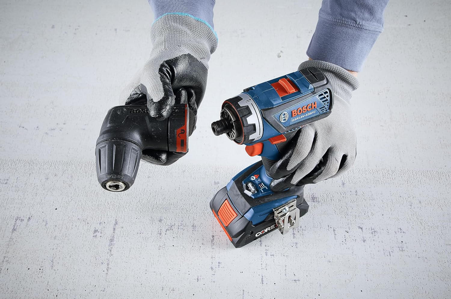BOSCH GXL18V-270B22 18V Brushless 2 Tool Combo Kit with 5-in-1 Flexiclick Cordless Drill Driver and StarlockPlus Oscillating Multi Tool (Tool Set Includes: CORE18V Battery, Charger & Attachments)