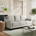 Studio Living Harrington 80.3' Sofa, Transitional Modern, Pocket Coil Comfort, Easy Assembly, Woven Fabric, Beige