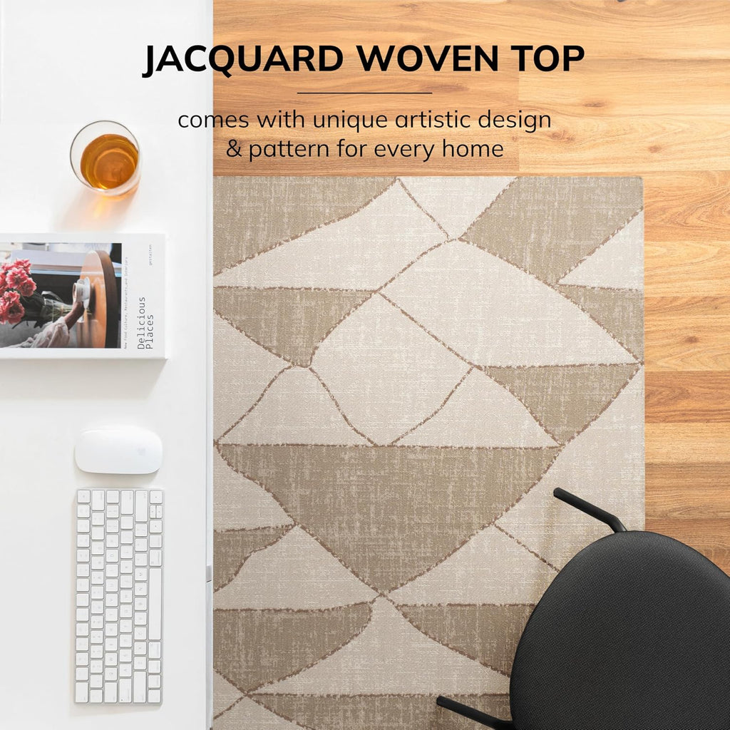 Anji Mountain Rug'd Office Chair Mat for Carpet & Hardwood Floor - Jacquard Woven, Anti-Slip Backing, Low Pile, Floor Protector Desk Chair Mat, Office Rugs for Rolling Chairs (Peaks - 40' x 54')