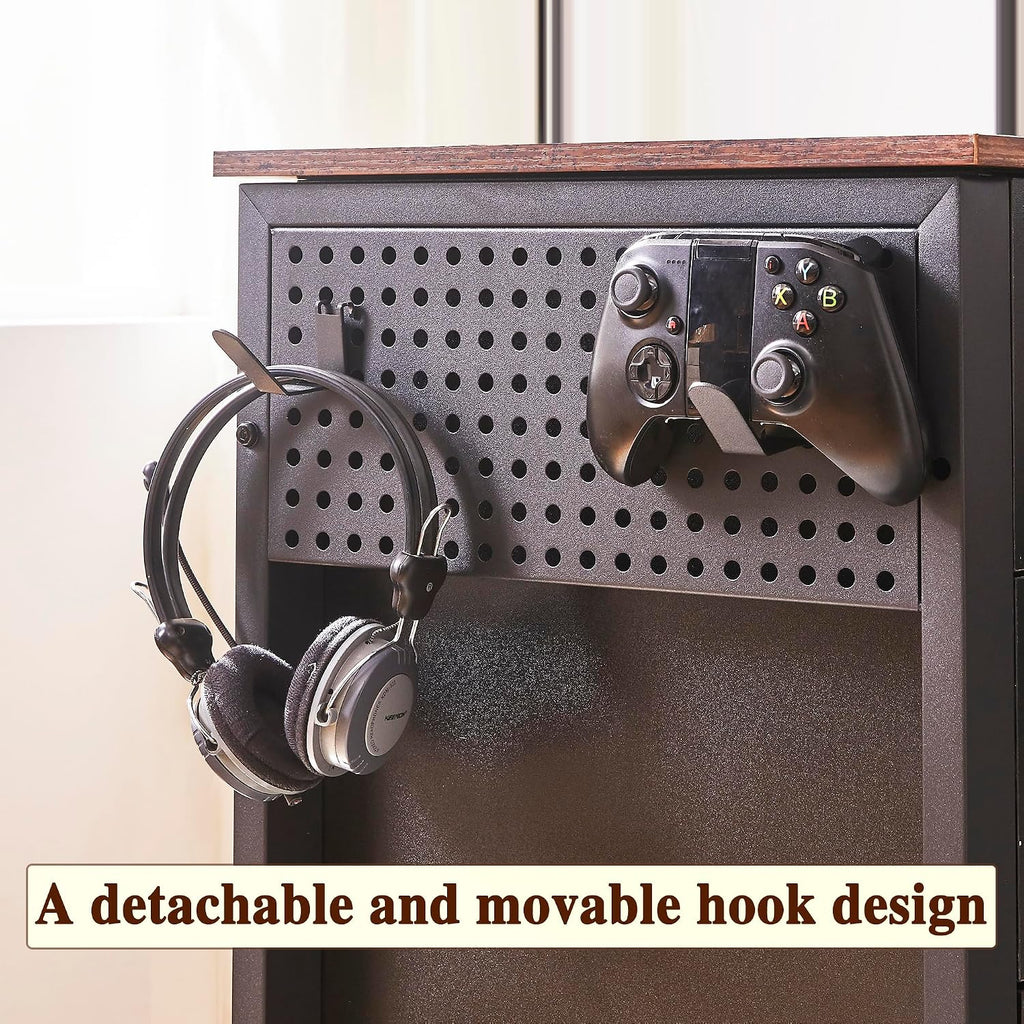 70 Inch Reversible L Shaped Desk with Drawers,Executive Desk with Power Outlet, Lockable File Drawer and Storage Shelves,L Shaped Office Desk with Pegboard,Large Corner Desk for Home Office (70.5')