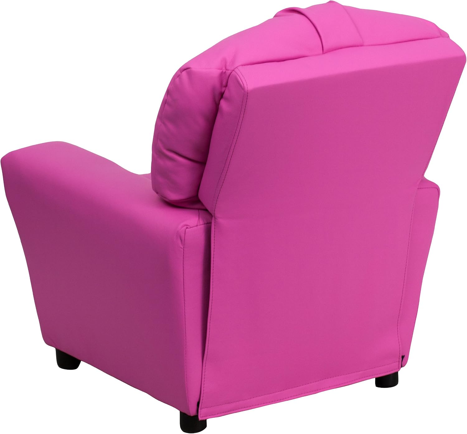 EMMA + OLIVER Hot Pink Vinyl Kids Recliner with Cup Holder