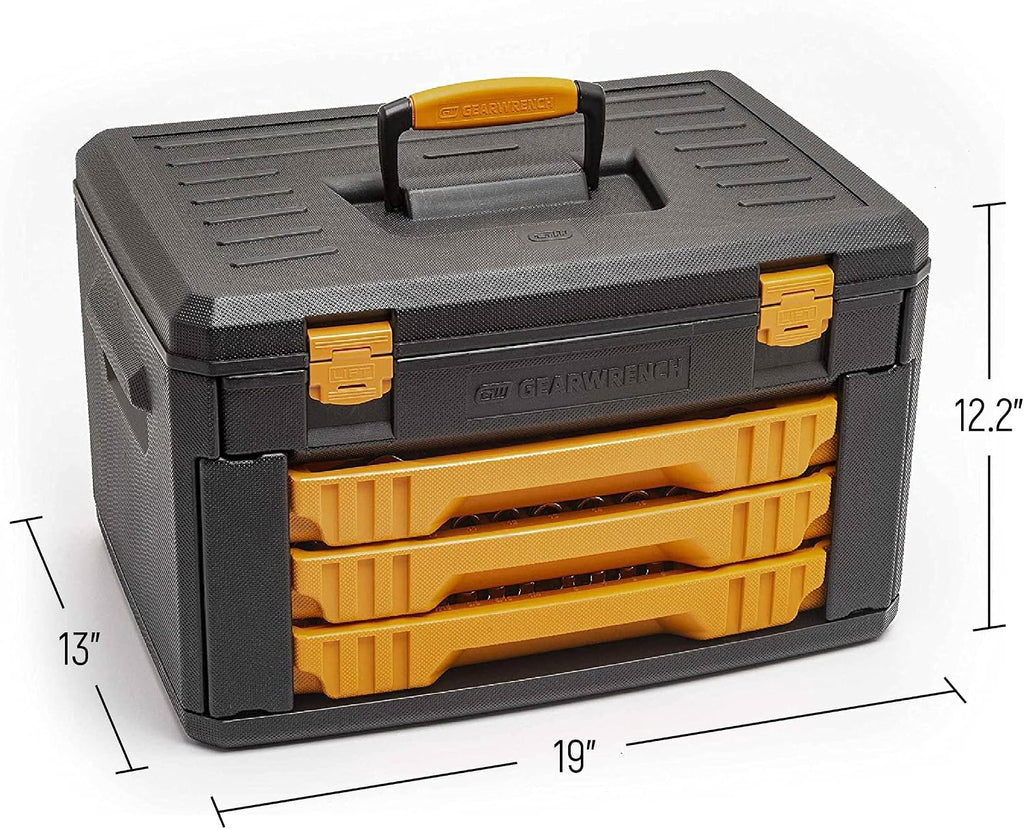 GEARWRENCH Mechanics Tool Set in 3 Drawer Storage Box, 232 Piece