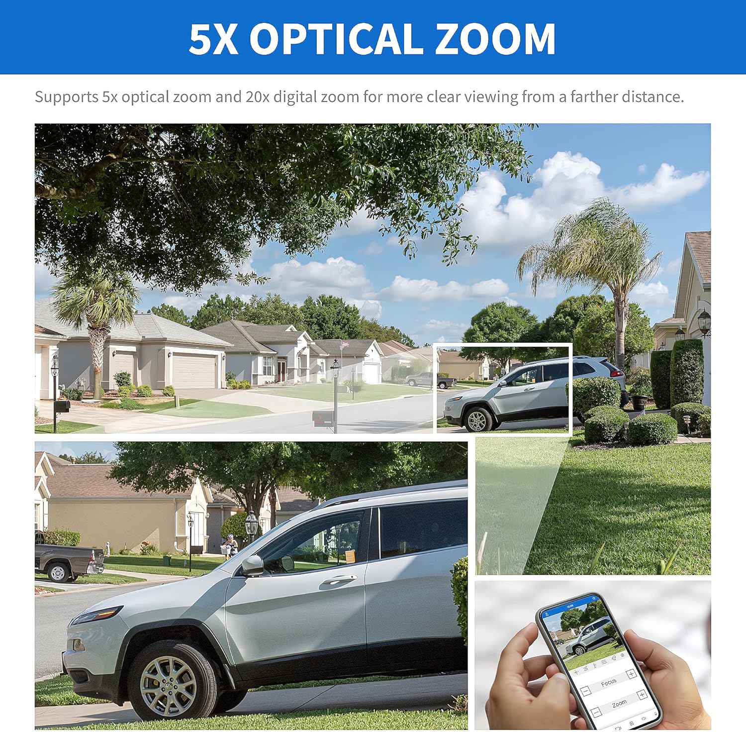 GW Security 4K 8MP Outdoor/Indoor PoE IP 5X Optical Zoom 2.7-13.5mm Motorized Lens Microphone Dome Security Camera (GW807601M)
