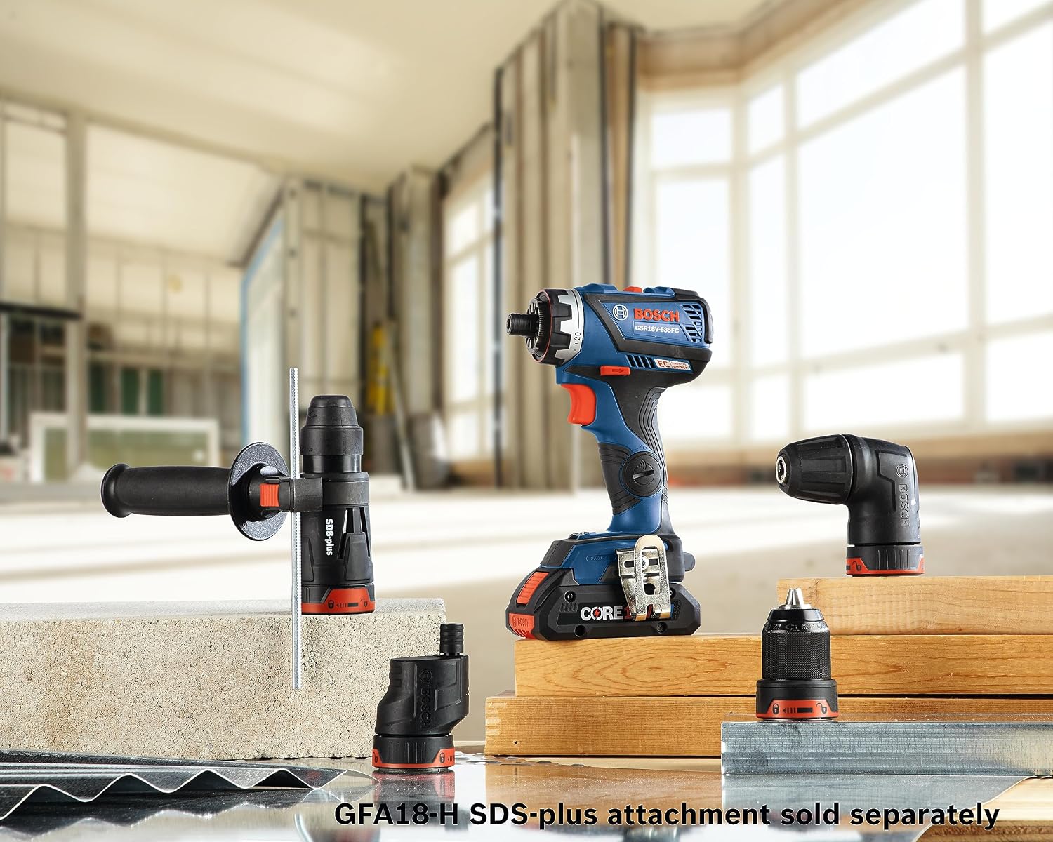 BOSCH GXL18V-270B22 18V Brushless 2 Tool Combo Kit with 5-in-1 Flexiclick Cordless Drill Driver and StarlockPlus Oscillating Multi Tool (Tool Set Includes: CORE18V Battery, Charger & Attachments)