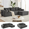Weture 108' Modular Sectional Sofa, Cloud Sectional Couch with Deep Seat, Modern Modular L-Shape Sofa with Chaise,Upholstered Boneless Couches for Living Room Bedroom (Corduroy, Darkgrey)