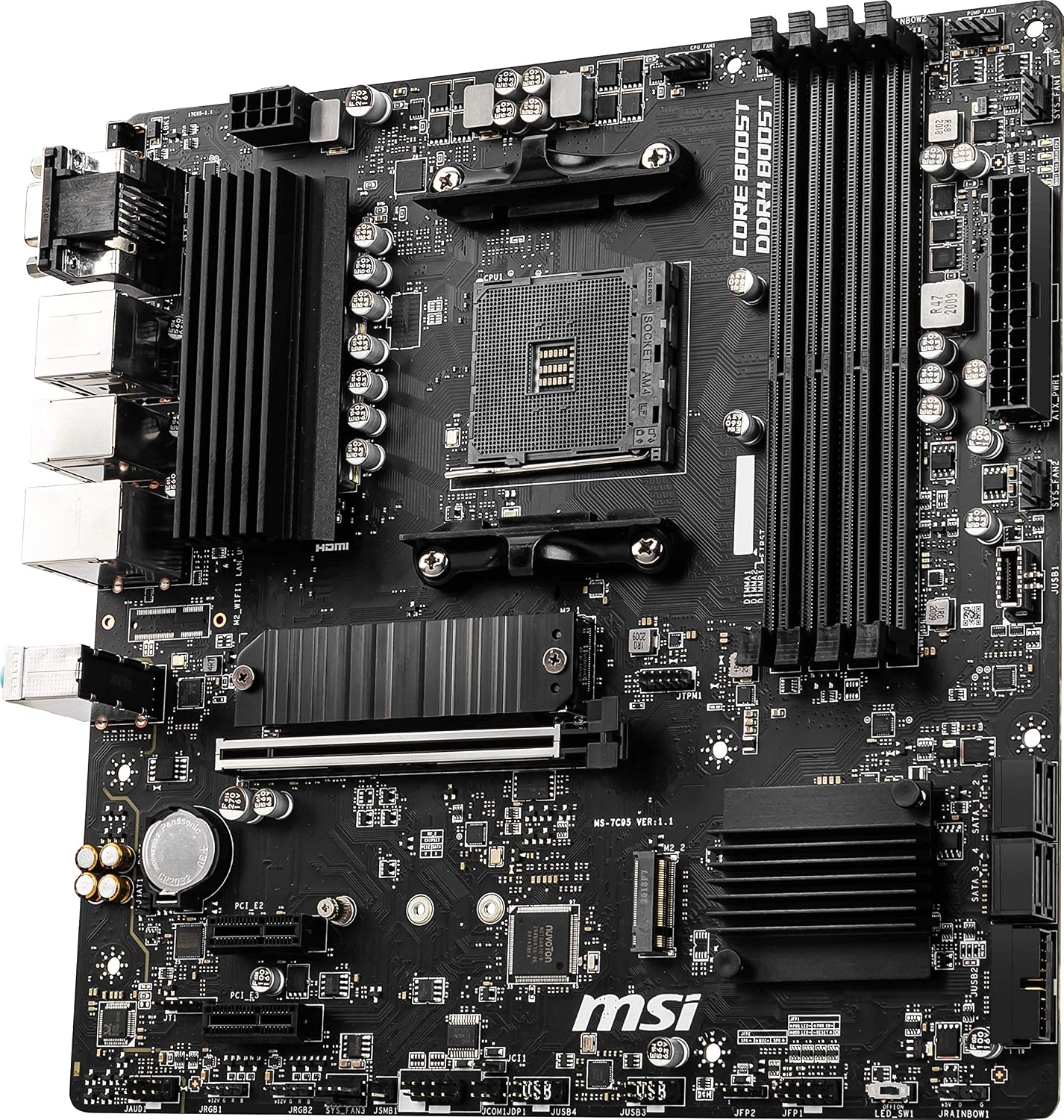 MSI B550M PRO-VDH ProSeries Motherboard (AMD Ryzen 5000, AM4, DDR4, PCIe 4.0, SATA 6Gb/s, M.2, USB 3.2 Gen 1, Wi-Fi, Bluetooth, D-SUB/HDMI/DP, Micro-ATX)