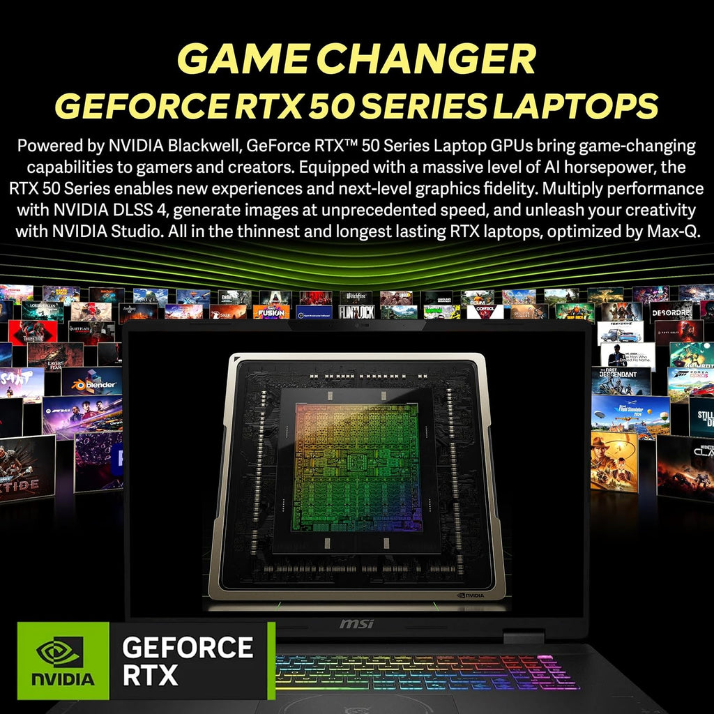 MSI Crosshair 18 HX AI 18' QHD+ 240Hz Gaming Laptop, Intel Ultra 9 275HX, NVIDIA RTX 5070 8GB GDDR7, 64GB DDR5, 3TB Storage (2TB SSD+1TB Docking Station), RGB Backlit Keyboard, Wi-Fi 6E, Win 11, Black