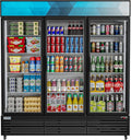 KoolMore MDR-3GD-63C 3 Glass Commercial Display Refrigerator Upright Beverage Cooler Merchandiser-56, 56 Cu. Ft. Space Saver Triple Swing Door, Black