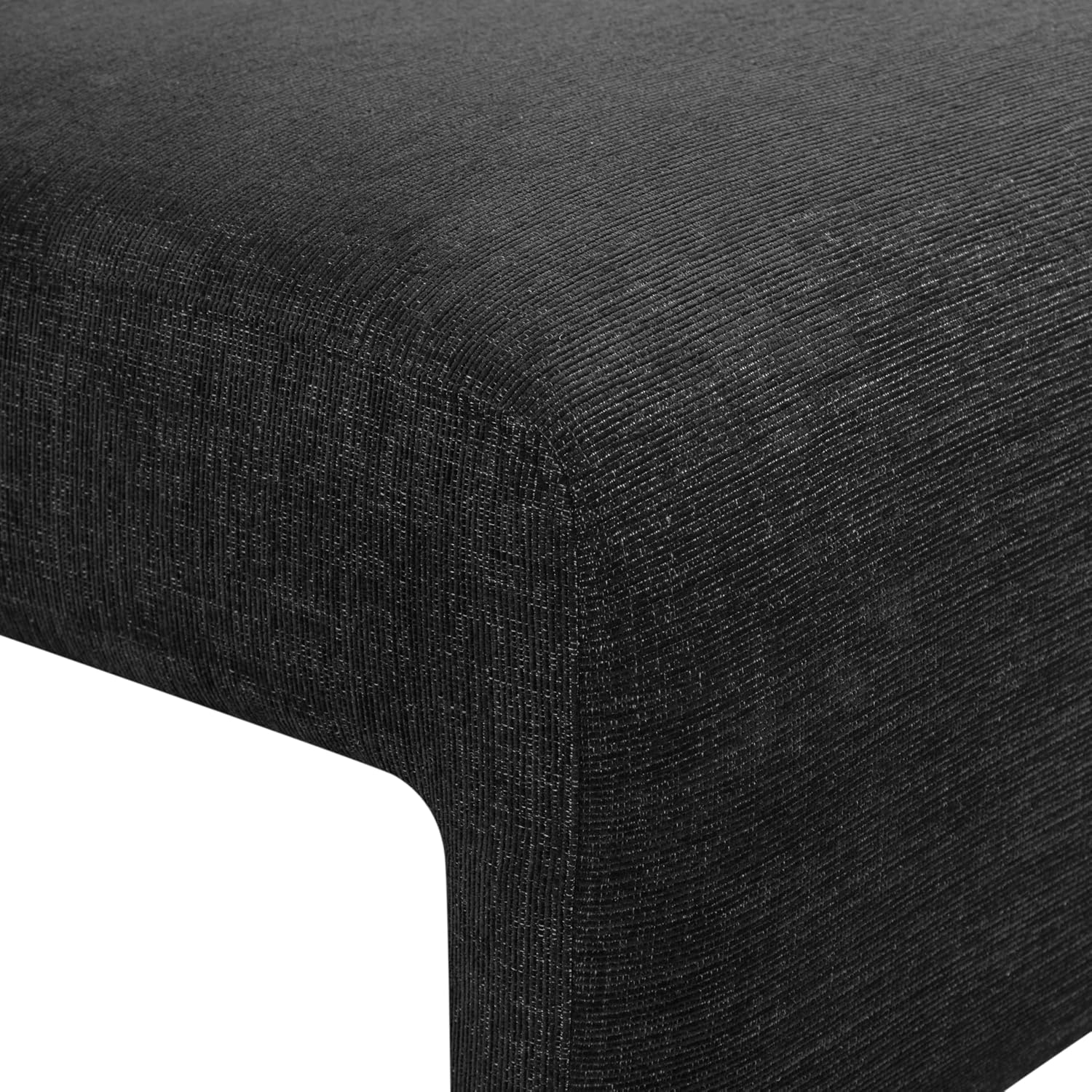 Serta Glendale 90.2' Queen Size Wall-Hugging Convertible Sofa, Dreamcoil Comfort, Chenille Fabric, Black