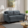 Studio Living Harrington 57.9' Loveseat, Transitional Modern, Pocket Coil Comfort, Easy Assembly, Microfiber Fabric, Dark Grey
