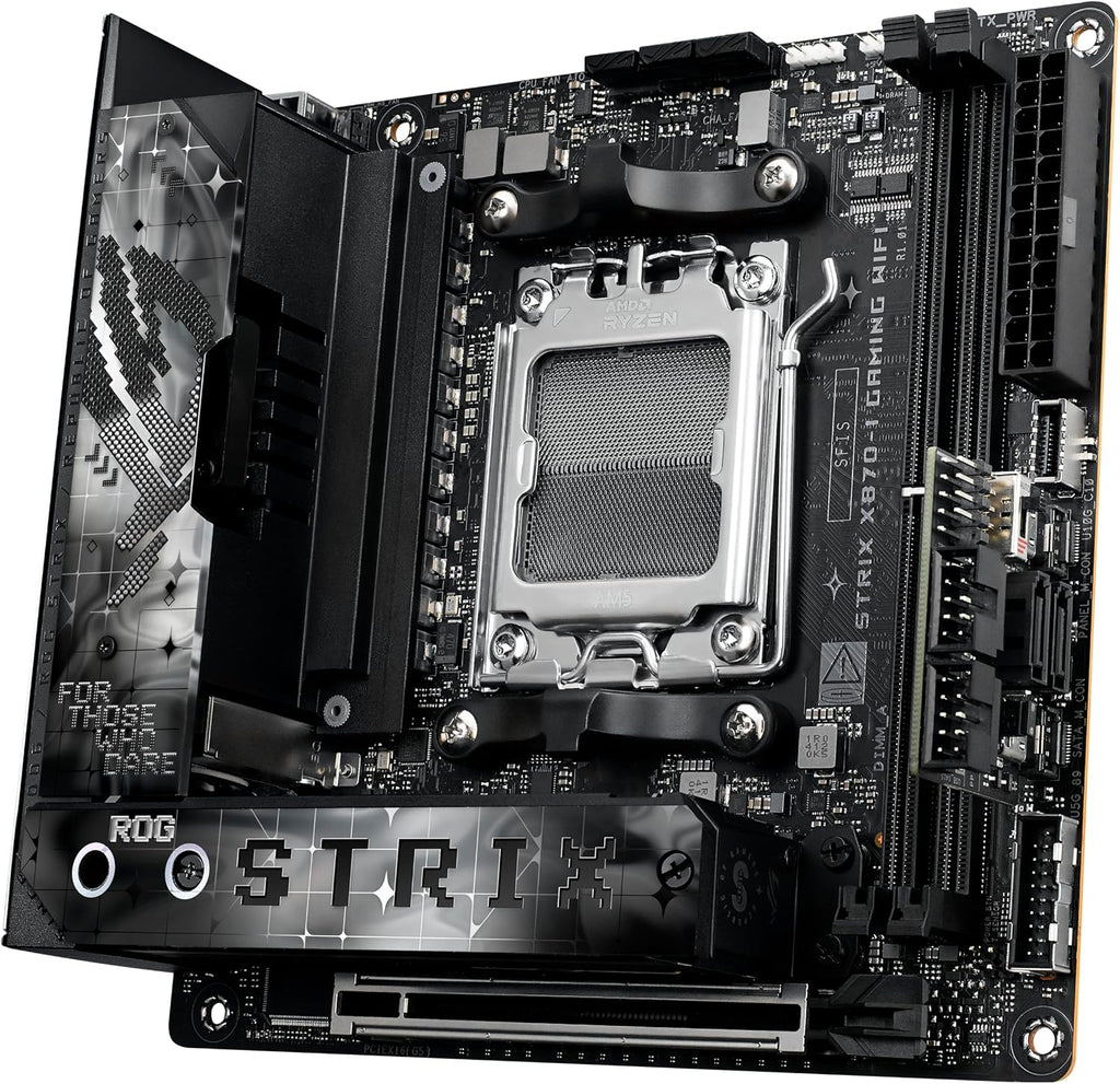 ASUS ROG STRIX X870-I GAMING WIFI AMD AM5 X870 Mini ITX motherboard 10+2+1 power stages, Dynamic OC Switcher, Core Flex, DDR5 AEMP, WiFi7, 2x M.2, PCIe®5.0, Q-Release Slim, USB4, AI OCing & Networking