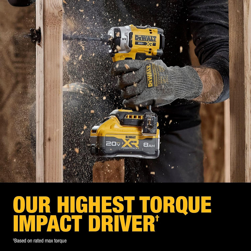 DEWALT 20V MAX XR Brushless Hammer Drill 1/2 In. and High Torque 1/4 Impact Driver Combo with 2 x 4 Ah Batteries and 4 Amp Charger (DCK2112QQ2)