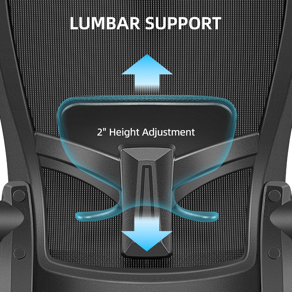 FelixKing Office Chair, Desk Chair with Adjustable Lumbar Support, Ergonomic Computer Chair with High Back and Armrest, Adjustable Height Gaming Chair Home Office Swivel Chair(Black)