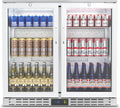 36 inch 7.4 cu.ft Back Bar Cooler Commercial Under Counter Beverage Refrigerator with 2 Glass Doors & LED Lighting, Stainless Steel Bottle Cooler for Home Bar Restaurant, Sliver, 115V, ETL Approved