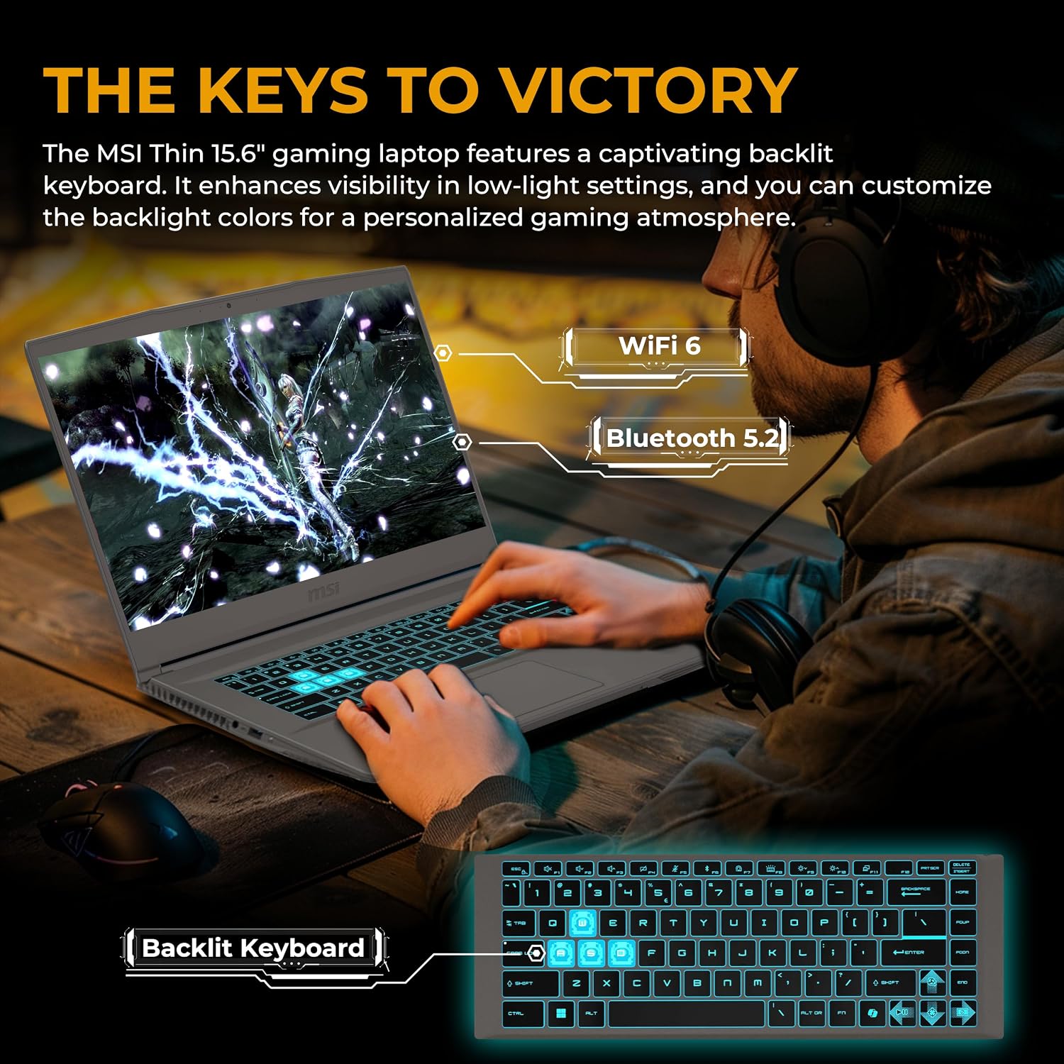 msi Thin 15.6' 144Hz FHD Display Gaming Laptop, Intel Core i5-13420H, NVIDIA GeForce RTX 3050, 16GB RAM, 1.5TB Storage (512GB SSD&1TB Docking Station Set), Wi-Fi 6, Backlit Keyboard, Win 11 Pro, Gray