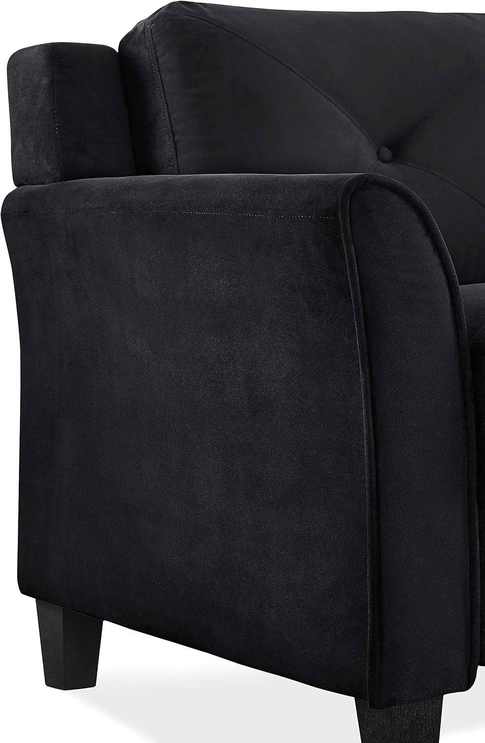 Studio Living Harrington 80.3' Sofa, Transitional Modern, Pocket Coil Comfort, Easy Assembly, Microfiber Fabric, Black