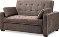 Serta Ainsley 72.6' Convertible Sleeper Sofa, Queen Size, Dreamcoil Comfort, Soft Woven Fabric, Java