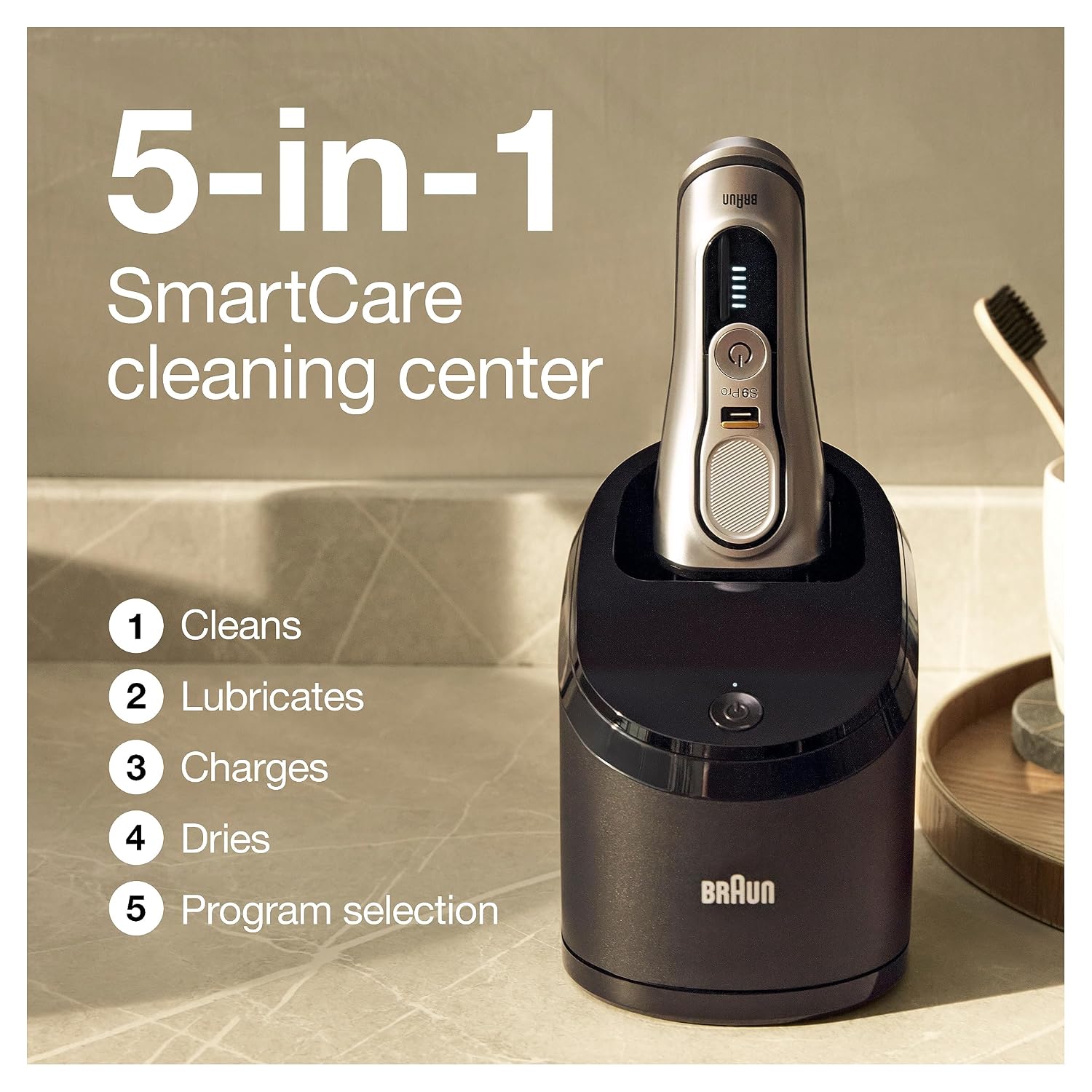 Braun Series 9 Pro 9487cc Electric Razor for Men, Wet & Dry, Rechargeable, Electric Shaver with Clean & Charge Station and ProCare Attachment w/ Clean & Renew Refill Cartridges CCR, 3 Pack