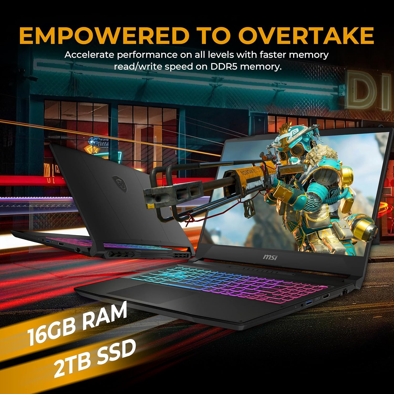 msi Katana 15.6' 165Hz QHD Gaming Laptop, NVIDIA GeForce RTX 5070 8GB, 16GB DDR5 RAM, 3TB Storage(2TB SSD & 1TB Docking Station), Intel Core i7-14650HX, 4 Zone RGB Backlit Keyboard, Windows 11, Black