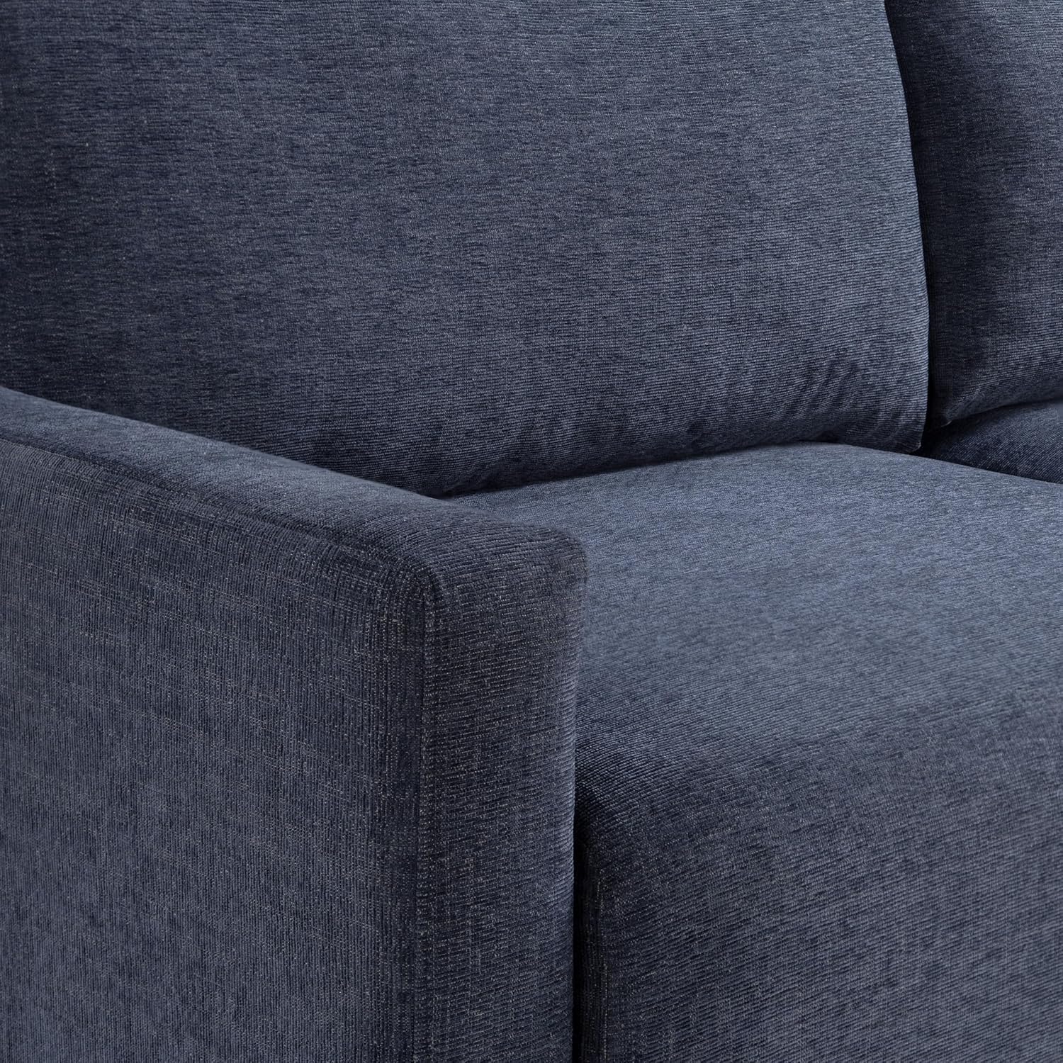 Serta Glendale 90.2' Queen Size Wall-Hugging Convertible Sofa, Dreamcoil Comfort, Chenille Fabric, Navy