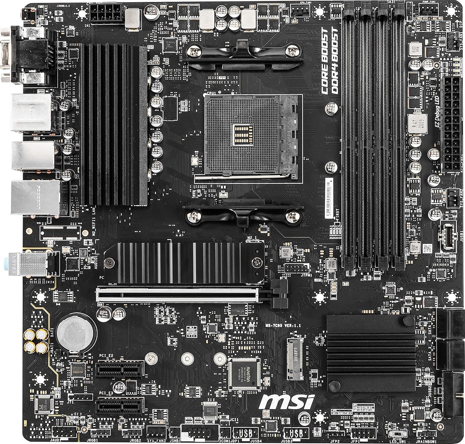 MSI B550M PRO-VDH ProSeries Motherboard (AMD Ryzen 5000, AM4, DDR4, PCIe 4.0, SATA 6Gb/s, M.2, USB 3.2 Gen 1, Wi-Fi, Bluetooth, D-SUB/HDMI/DP, Micro-ATX)